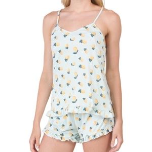New PJ Couture 2 Piece Lemonade Tropical Short Set